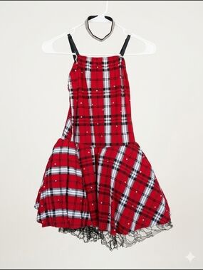 Dansko Red Plaid Dance Dress with Black Straps
